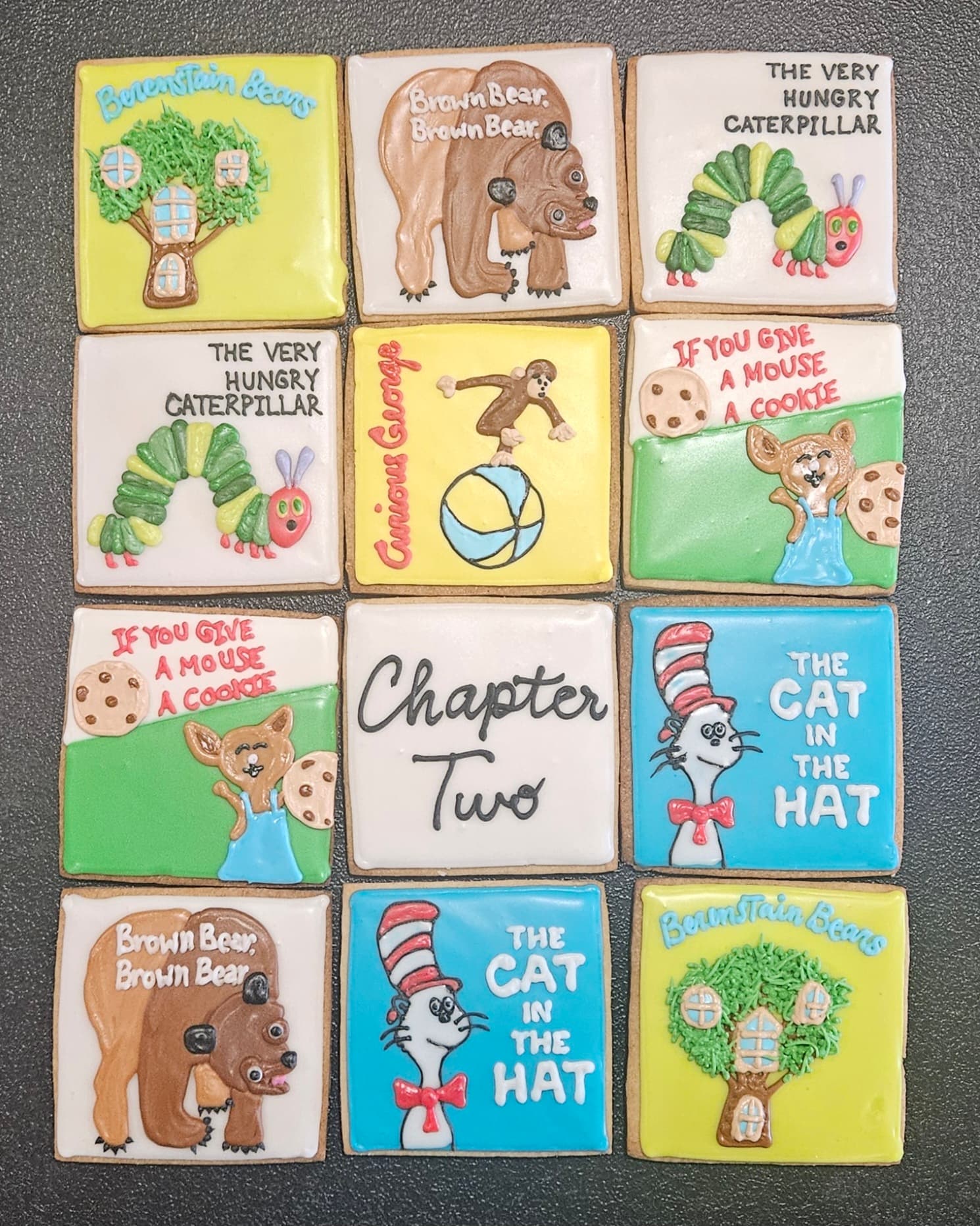 Storybook cover cookies for a shower